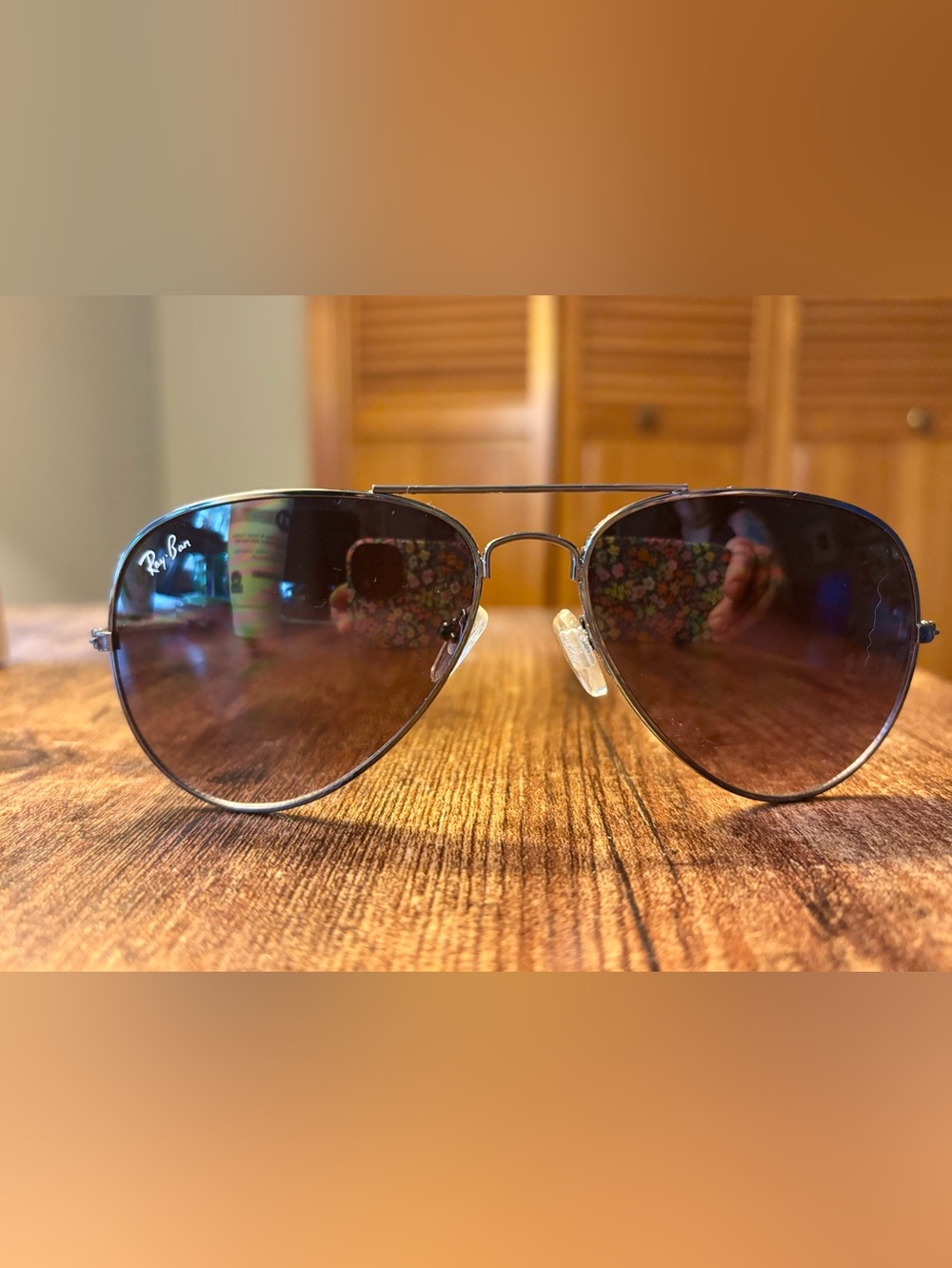 Ray-Ban Aviator Sunglasses - Silver Frame with Dark Gradient Lenses